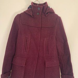 Topshop Maroon Wool Coat - size 2